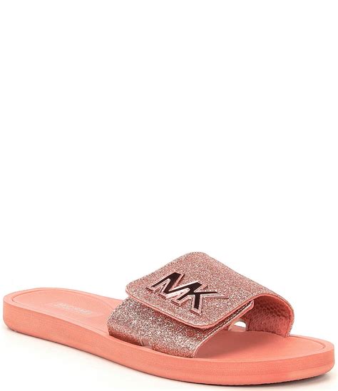 michael kors glitter slides womens|Michael Kors slippers for women.